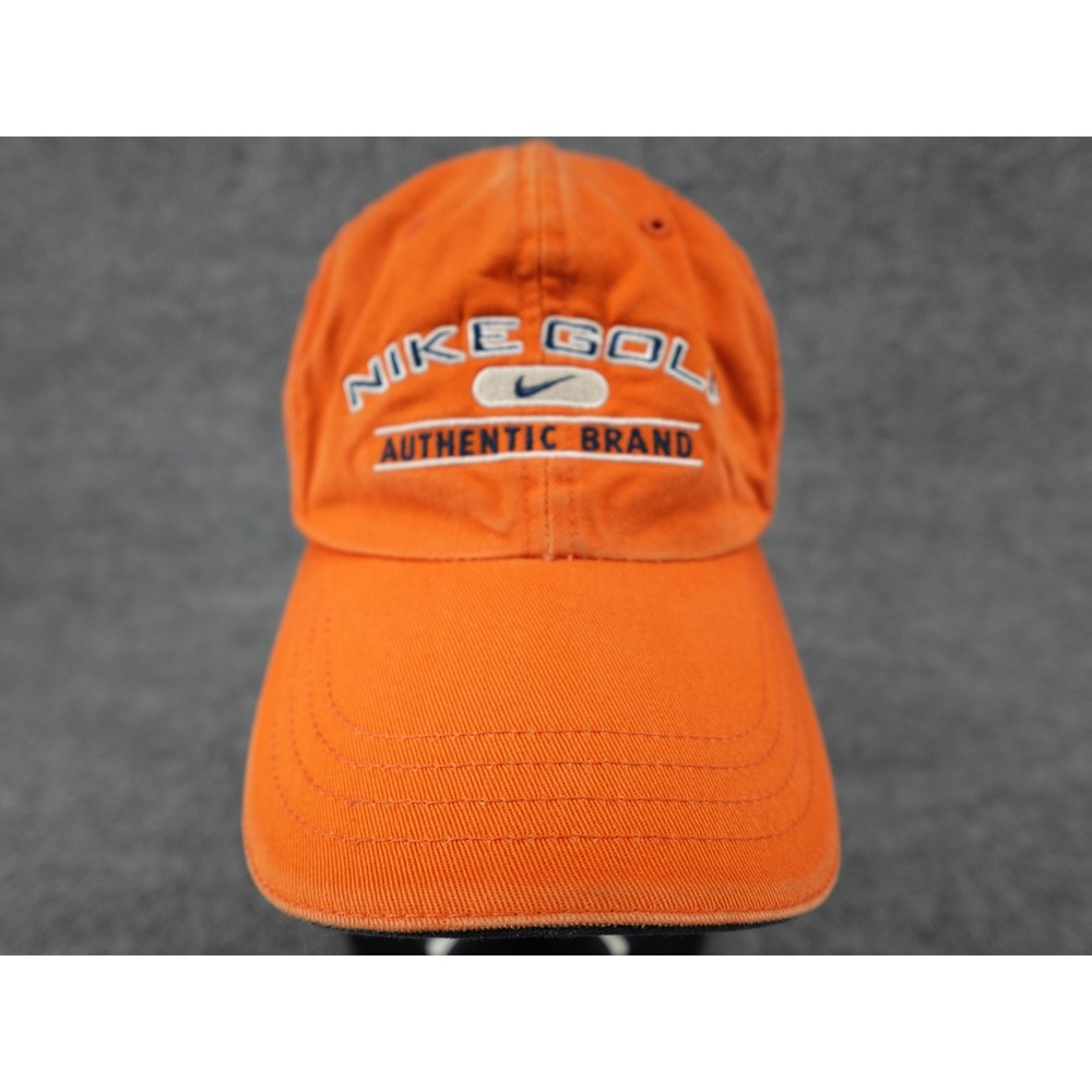 Nike Golf Authentic Brand Hat Mens Orange Adjustable Strapback Swoosh‎ Cap